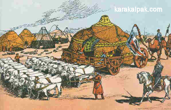 Transporting a Mongol yurt