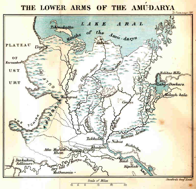 Map of the Amu Darya Delta