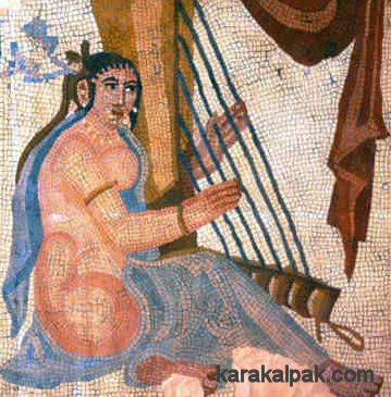 Sasanian harpist mosaic
