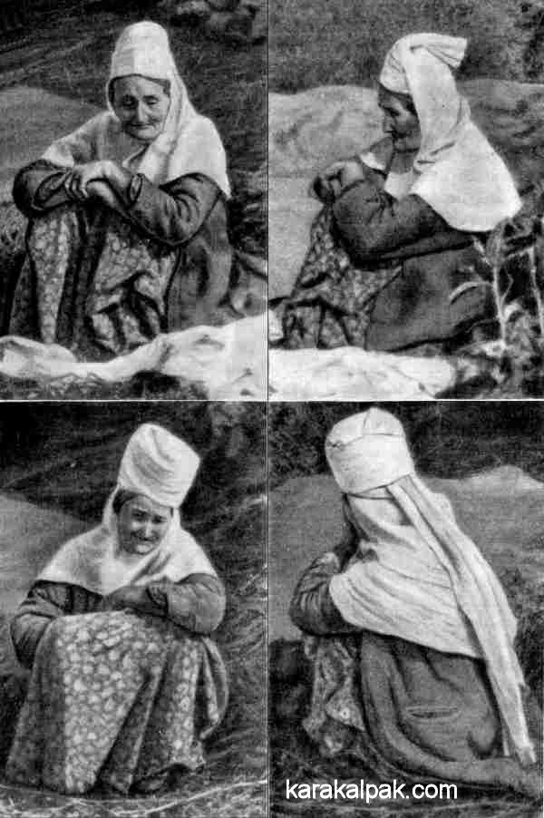 An old Uzbek woman wearing a lyachek