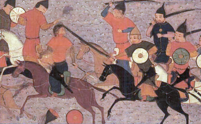 Chinggis Khan in pursuit of the enemy