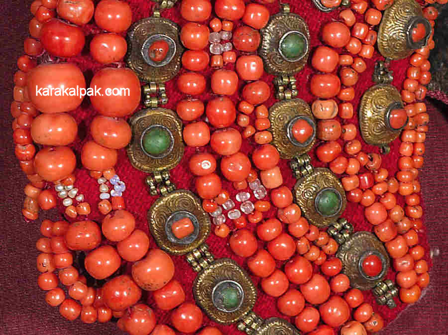 Coral beads on a sa'wkele