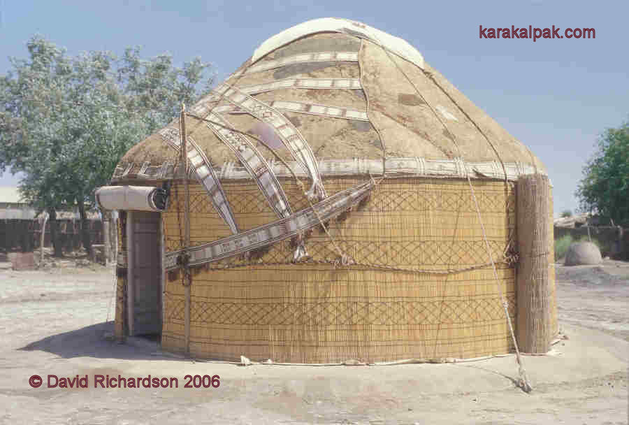 Karakalpak yurt showing conical roof