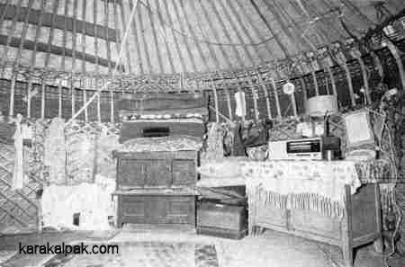 Karakalpak yurt interior in 1975