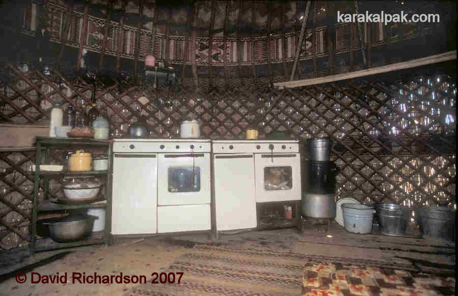Karakalpak yurt kitchen in 2004