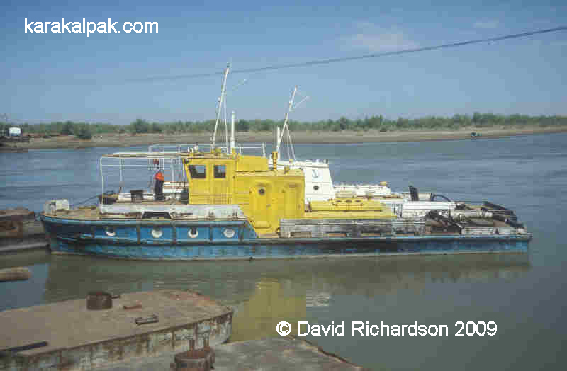 Working boat on the Amu Darya